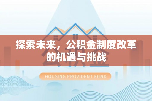 鹿港探索未来，公积金制度改革的机遇与挑战