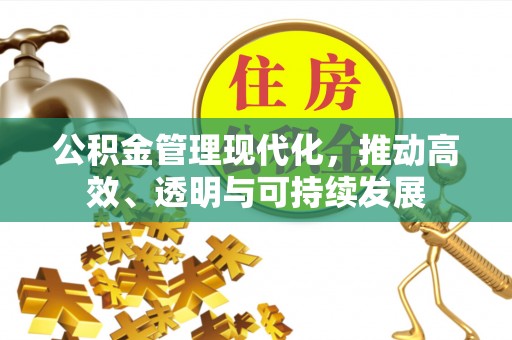 鹿港公积金管理现代化，推动高效、透明与可持续发展