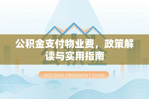 鹿港公积金支付物业费，政策解读与实用指南